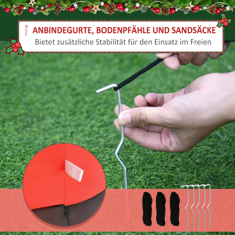 HOMCOM Kerstman, 2,40 meter groot, met LED-verlichting, zelfopblazende Tuindecoratie