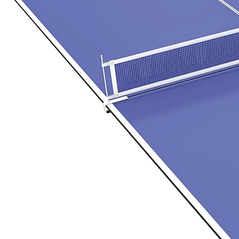SPORTNOW 9 ft Folding Ping Pong Table Top for Billiard Tables, Table Tennis Conversion Top with Net, Foam Padding, Blue