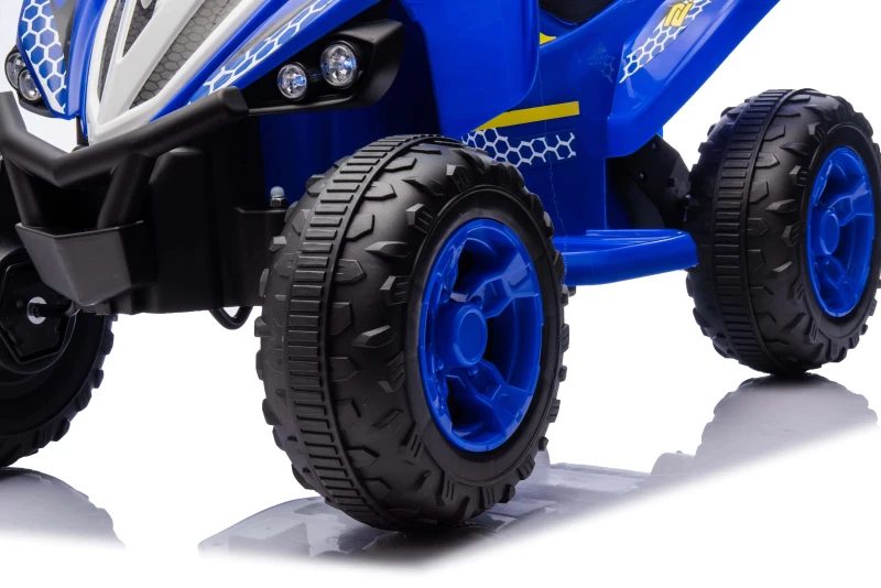 Quad elettrico per bambini 12V, due velocità (alta/bassa) e avanti/indietro, 85x55x55,3 cm, Blu