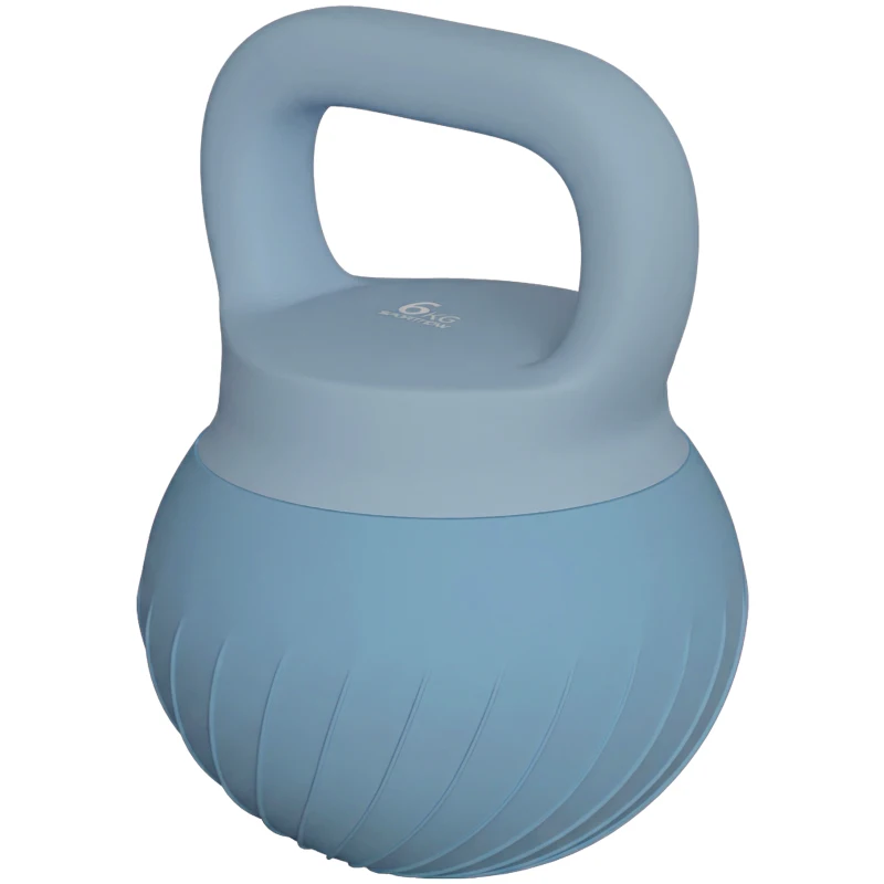 SPORTNOW Pesa Rusa 6 kg Kettlebell Relleno de Arena Metálica y Mango Antideslizante para Entrenamiento 20,5x20,5x26,5 cm Azul