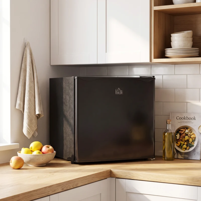 HOMCOM Mini-Gefrierschrank 35 L Gefrierbox elektrisch freistehend 45 W Mini Gefriertruhe Minikühlschrank 41dB -14 bis -24℃ 5-stufige Temperaturregelung 47 x 44,2 x 48,8 cm Schwarz