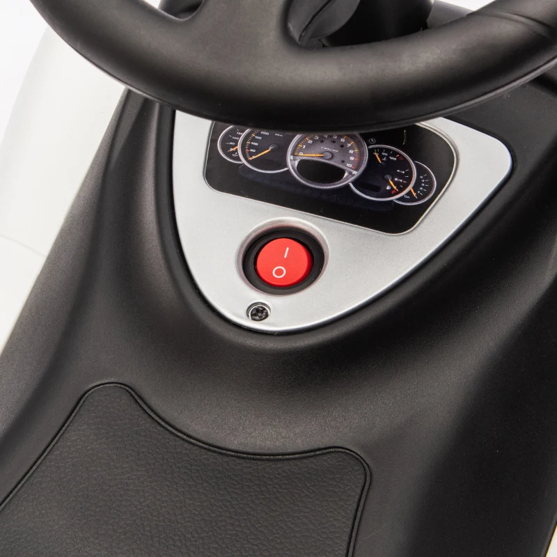 AIYAPLAY Voiture porteur pour enfant Porsche sous licence, véhicule à pousser avec klaxon lumières et bruitage de démarrage, blanc