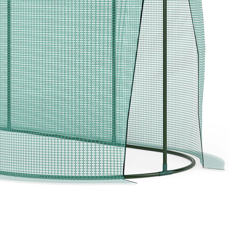 Outsunny Vogelbeschermingsnet, metalen frame, ritssluitingdeur, eenvoudig opzetten en afbreken, 3 x 1 x 1,5 m, groen