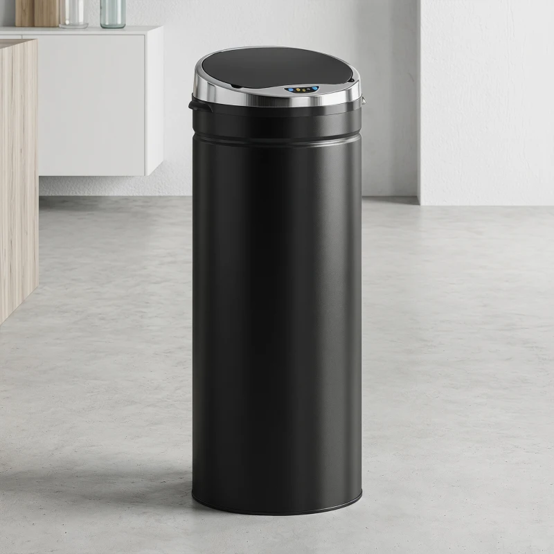 HOMCOM 50 L Sensor Mülleimer, Automatischer Abfalleimer, Rostfreier Kücheneimer mit Infrarotsensor, für Küche, Esszimmer