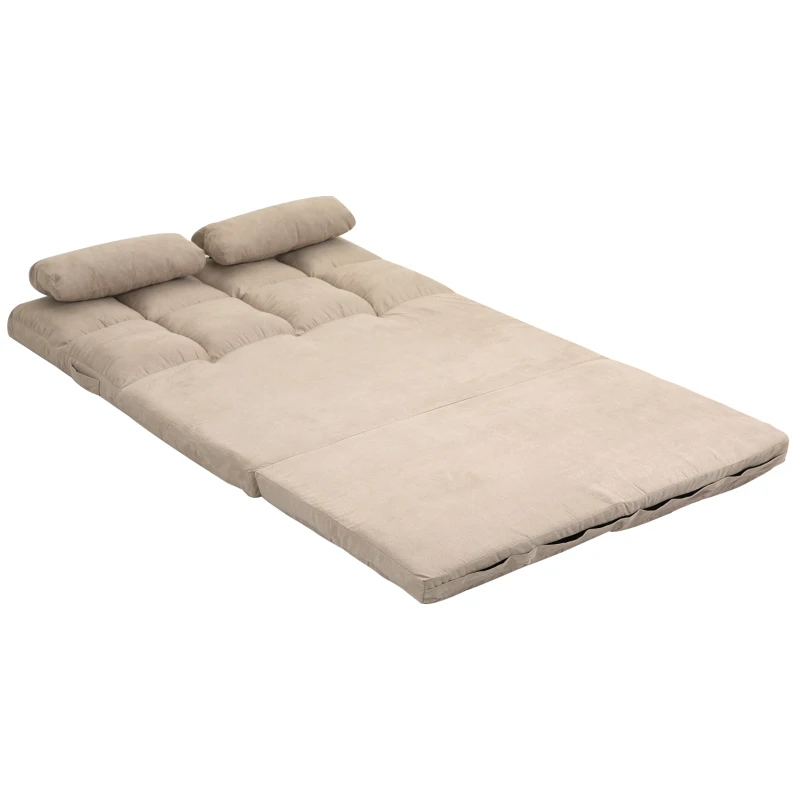 HOMCOM 2-in-1 Bodensessel, Rückenlehne, Verstellbar, 102 x 73 x 60 cm, Beige(m-11)