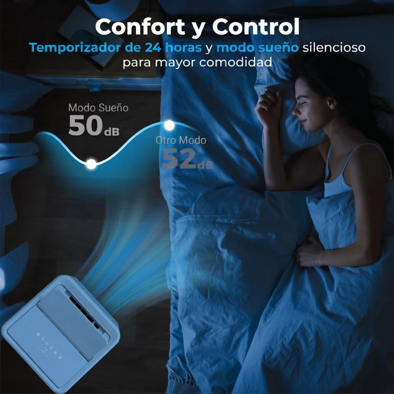 HOMCOM Aire Acondicionado Portátil 12000 BTU 5 en 1 Enfriamiento Deshumidificador Ventilador Temporizador para 35 m² Blanco