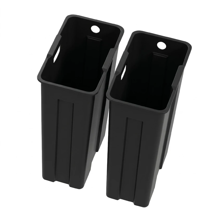 HOMCOM Coș de Gunoi cu 2 Compartimente de 20L cu Închidere Silențioasă, din Oțel Inoxidabil și PP, 45.8x36x51.6 cm