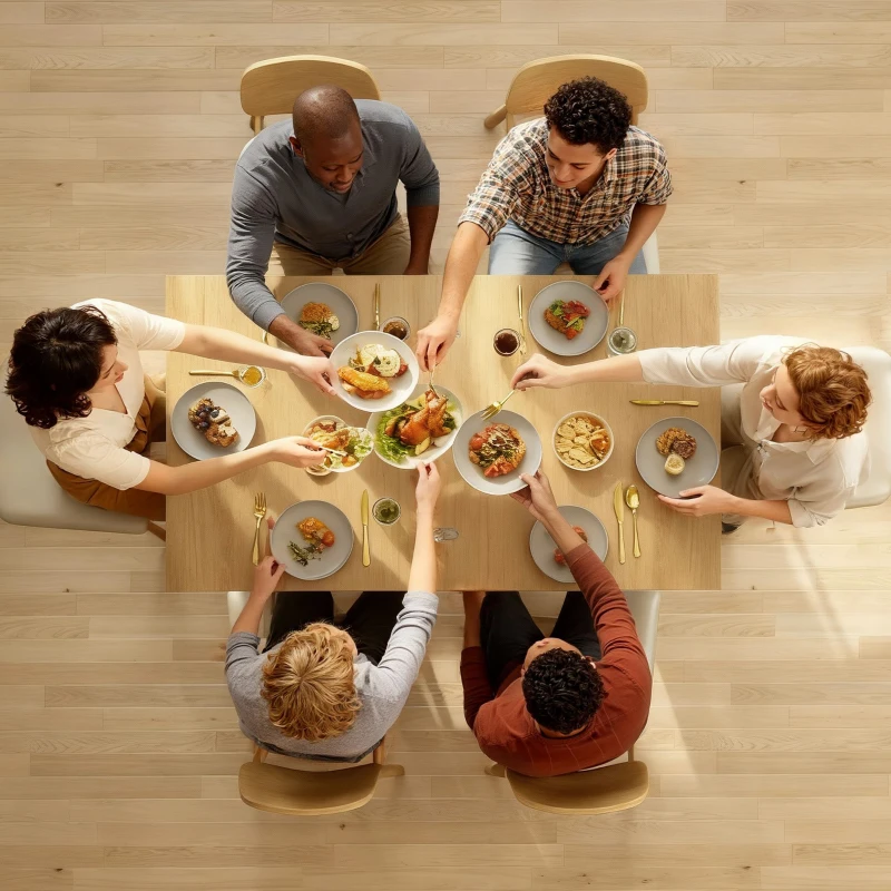 HOMCOM Table à manger extensible rectangle pour 4 à 6 personnes, table de cuisine 70-140 cm, patins en feutre, bois naturel