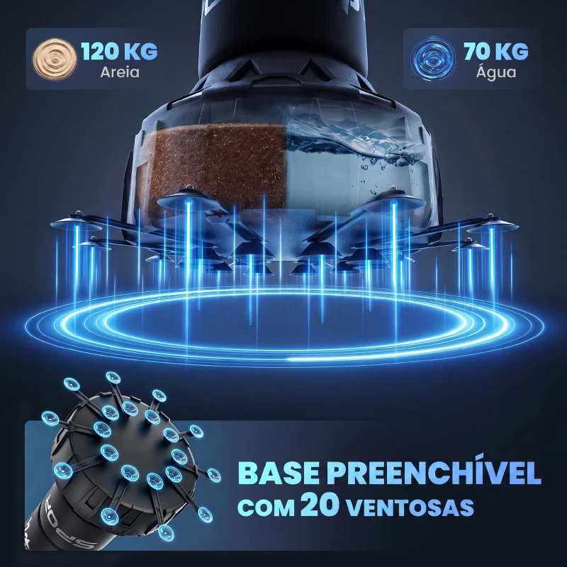 SPORTNOW Saco de Boxe de Pé para Adultos 180 cm com Absorção de Impactos, Luvas e Base Enchível 120 kg Areia/70 kg Água