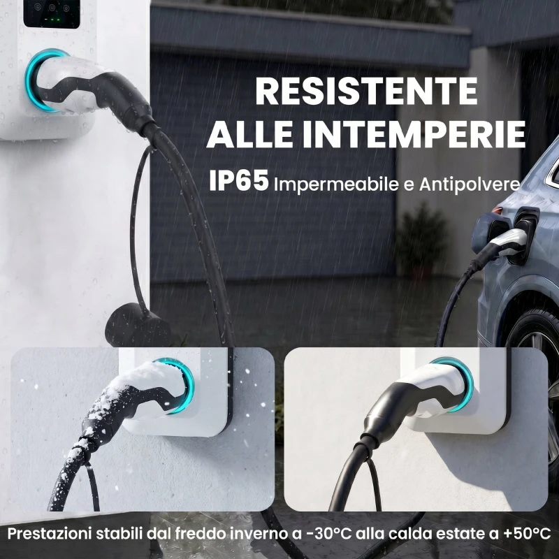 HOMCOM Cavo Ricarica EV Tipo 2, 22kW, 32A, Modalità 3, Trifase, 5m
