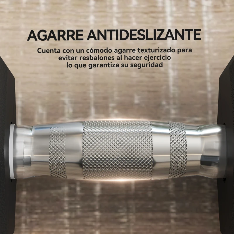 HOMCOM Set de 2 Mancuernas Hexagonales de 2x17,5 kg de Hierro Fundido Recubiertas en Goma para Entrenamiento en Casa Gimnasio