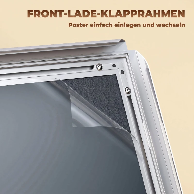 HOMCOM Infoständer DIN A3 Höhenverstellbar Plakatständer Bodenstehend mit Robuster Standfuß für Horizontal & Vertikal