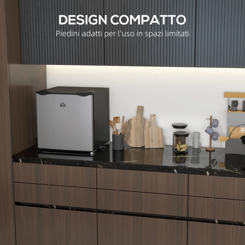 HOMCOM Mini Congelatore da 35L con Ripiano Rimovibile e Temperatura Regolabile, 47x44.2x48.8 cm, Argento