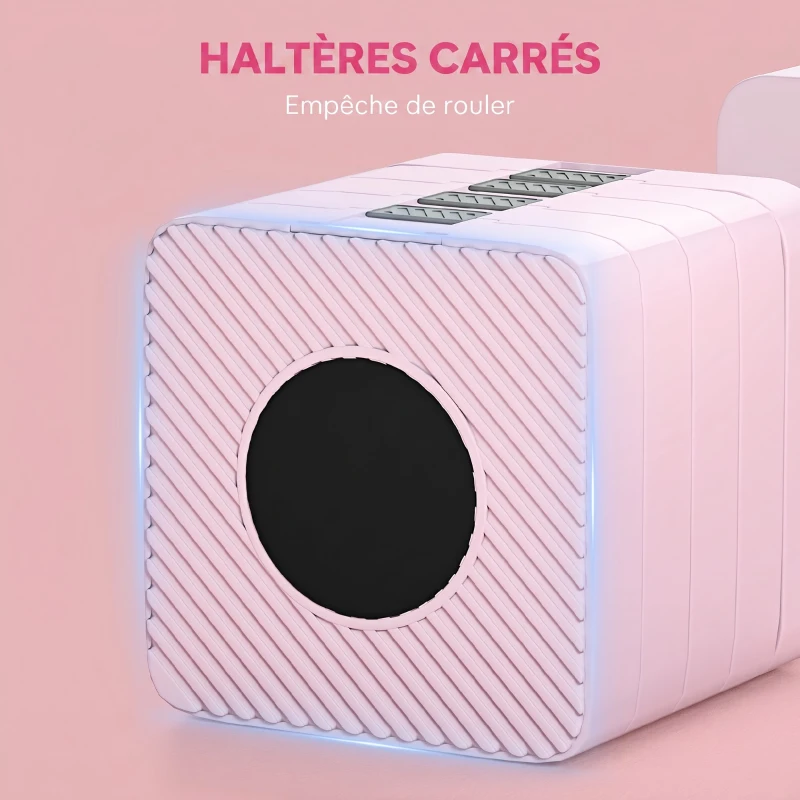 SPORTNOW Ensemble d'Haltères Réglables 2 x 5 kg, Paires d'Haltères 1 kg/2 kg/3 kg/4 kg/5 kg avec Poignée Antidérapante, Rose