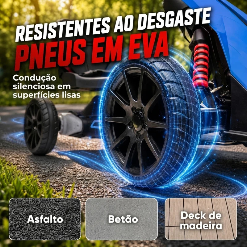 HOMCOM Go Kart Elétrico para Crianças Kart a Bateria 12V Velocidade Ajustável 3-5 km/h e Cinto de Segurança 100x58x58,5 cm Azul