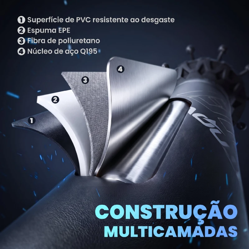 SPORTNOW Saco de Boxe de Pé para Adultos 180 cm com Absorção de Impactos, Luvas e Base Enchível 120 kg Areia/70 kg Água