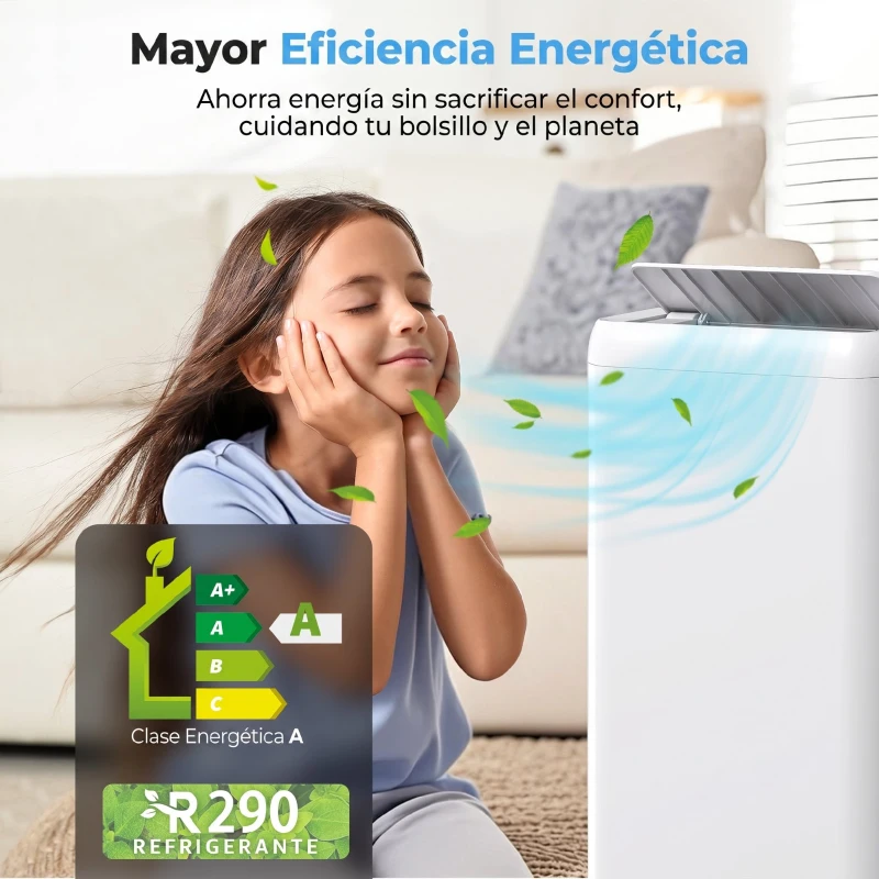 HOMCOM Aire Acondicionado Portátil 12000 BTU 5 en 1 Enfriamiento Deshumidificador Ventilador Temporizador para 35 m² Blanco