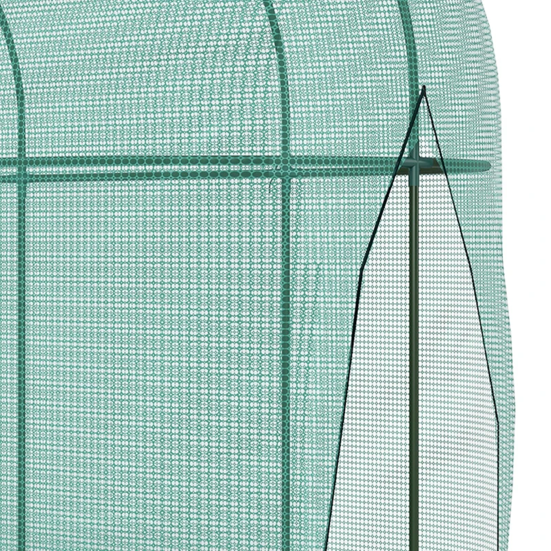 Outsunny Vogelbeschermingsnet, metalen frame, ritssluitingdeur, eenvoudig opzetten en afbreken, 3 x 1 x 1,5 m, groen