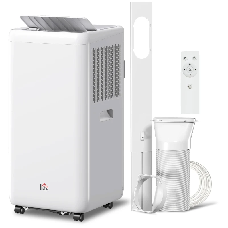HOMCOM Aire Acondicionado Portátil 12000 BTU 5 en 1 Enfriamiento Deshumidificador Ventilador Temporizador para 35 m² Blanco