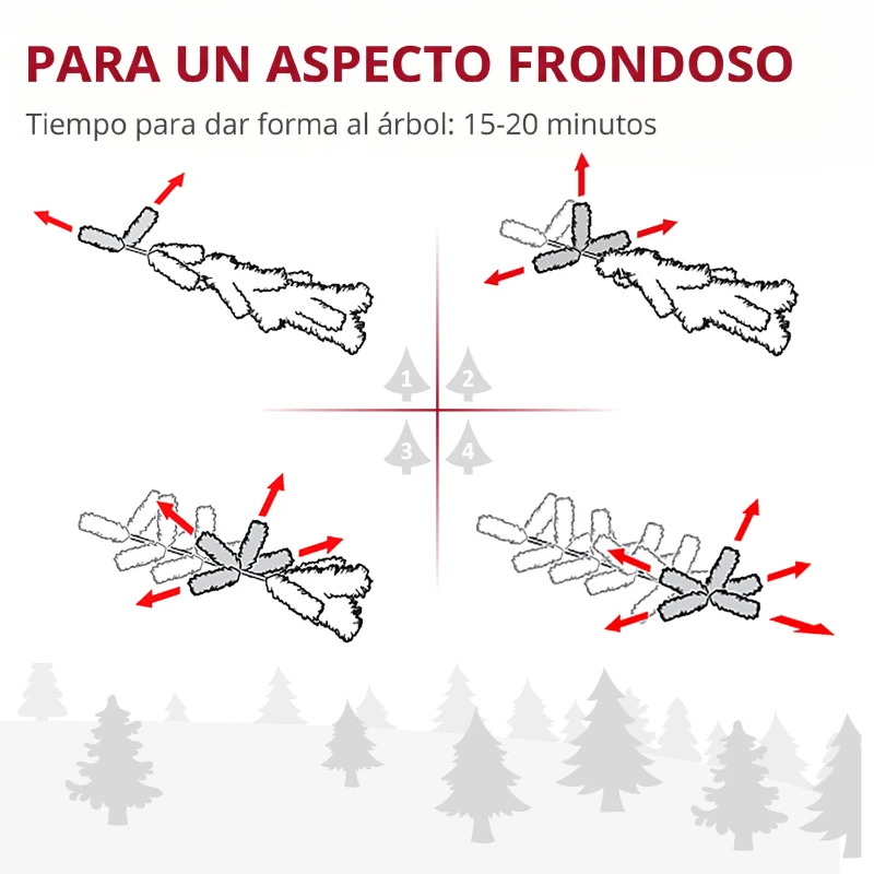 HOMCOM Árbol de Navidad Estrecho 270 cm Árbol Navideño Nevado con 1014 Ramas y Soporte de Metal para Salón Verde y Blanco