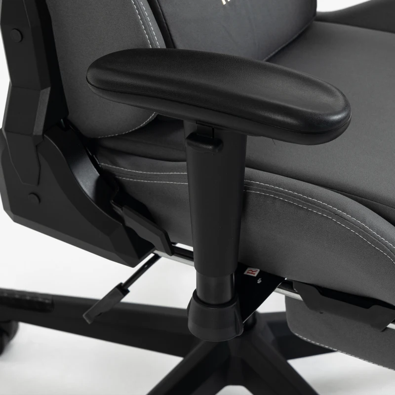 HOMCOM Chaise gaming ergonomique, fauteuil gamer avec accoudoirs 3D, dossier inclinable, hauteur réglable, 72x76x132cm, gris