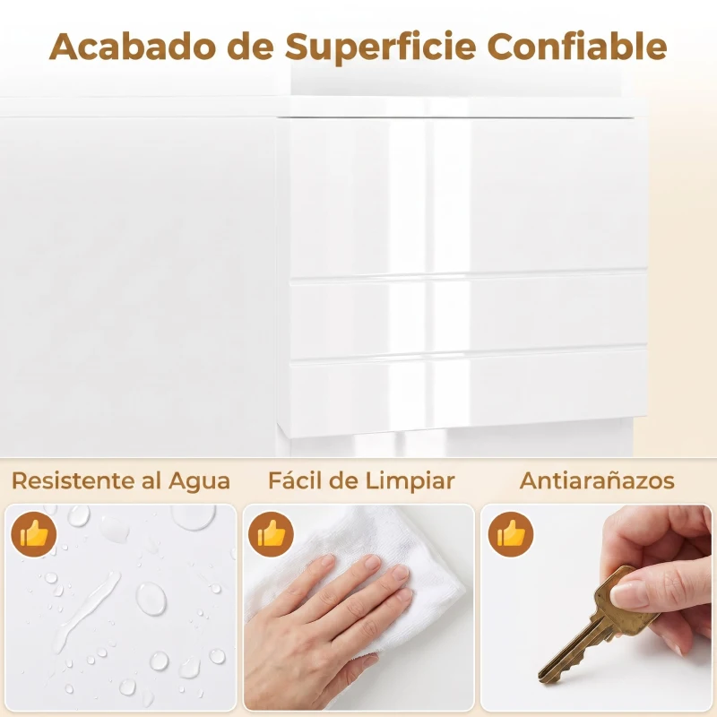 HOMCOM Armario Alto de Baño Mueble de Baño Estrecho Alto Brillo con Cajón Compartimento Abierto y Estantes Ajustables Blanco