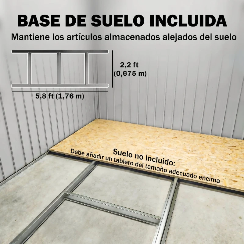 Outsunny Caseta de Jardín 195x122x181,5 cm con Puerta Corredera 2 Ventanas y Anti-UV para Almacenar Herramientas Gris Oscuro