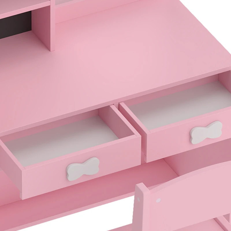 AIYAPLAY Coiffeuse pour Enfants avec Tabouret et Miroir Lumineux à 2 Couleurs en Acrylique, Coiffeuse Bureau Fille 3-8 Ans, Rose