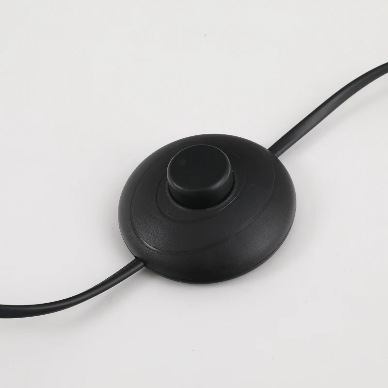 HOMCOM Staande lamp, gebogen staande lamp met stoffen kap, vloerlamp met ronde voet, metaal, 105L x 47B x 190H cm, Zwart