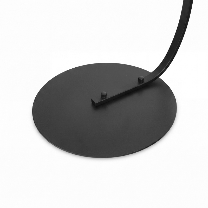HOMCOM Staande lamp, gebogen staande lamp met stoffen kap, vloerlamp met ronde voet, metaal, 105L x 47B x 190H cm, Zwart