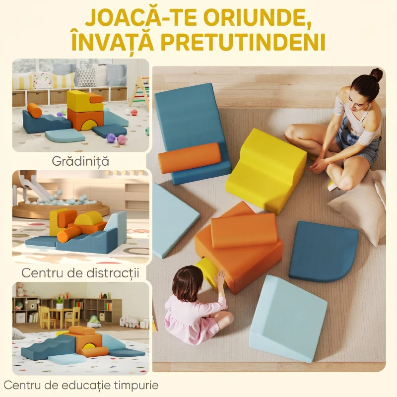 AIYAPLAY Set 9 piese de Joacă Moale pentru Copii 3-6 ani