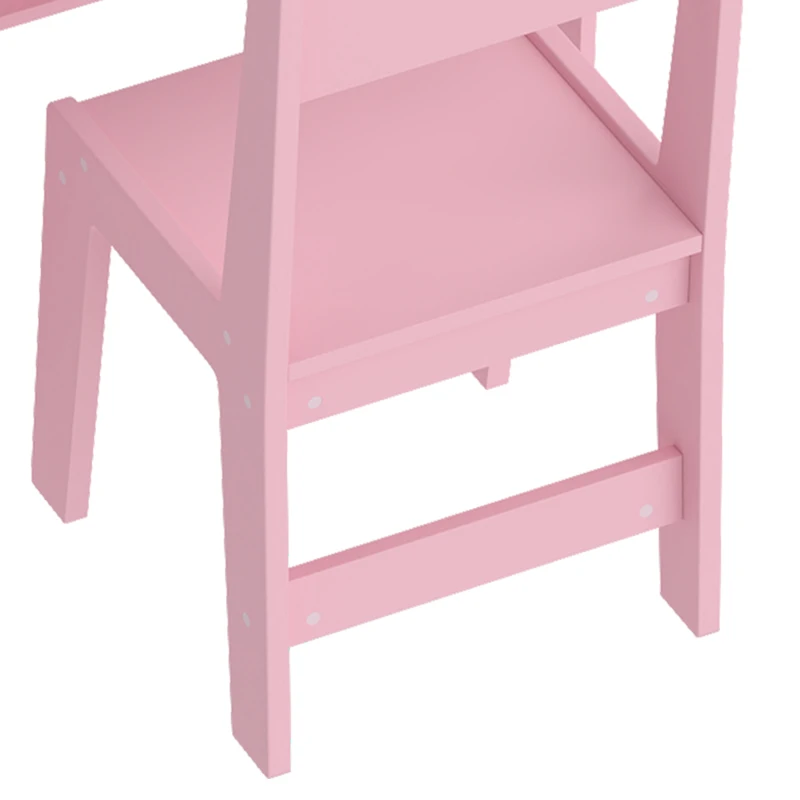 AIYAPLAY Coiffeuse pour Enfants avec Tabouret et Miroir Lumineux à 2 Couleurs en Acrylique, Coiffeuse Bureau Fille 3-8 Ans, Rose