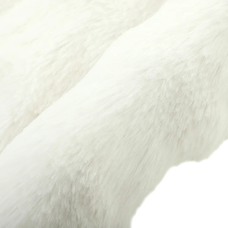 PawHut Canapé pour Chien Chat Lit Surélevé en Bois, Coussin Amovible en Peluche, Pieds Antidérapants, 70 x 47 x 30 cm, Blanc