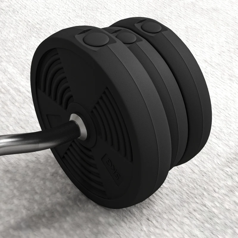 SPORTNOW Langhantel Set 25kg Rutschfeste Curlstange mit 6 Gewichten, PVC-Beschichtung, Hantelstange aus Stahl