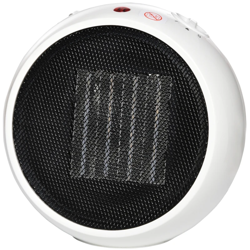 HOMCOM luchtverhitter elektrische kachel kachel kachel warmte 900W / 1500W PP kunststof wit + zwart 22 x 18.5 x 21 cm