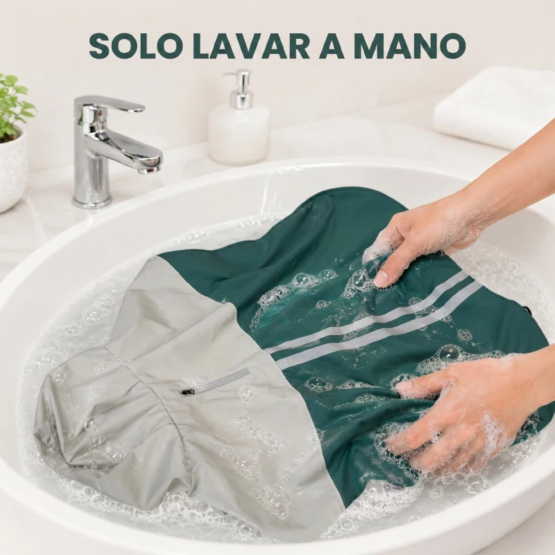 PawHut Impermeable para Perros con Capucha Orificio para Correa y Tiras Reflectantes para Perros de Talla Gigante Verde