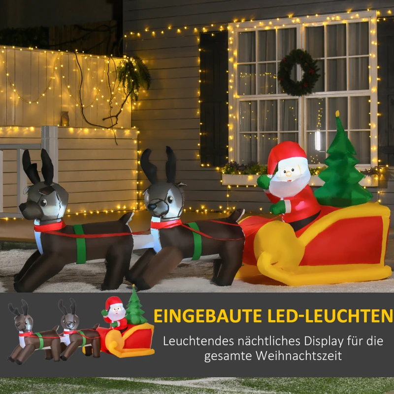 HOMCOM Ledfiguur motief Kerstman met slee