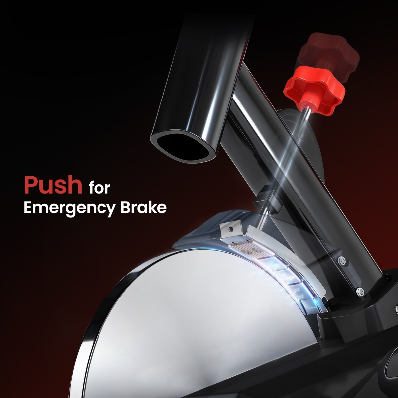 HOMCOM Indoor Upright Exercise Bike Machine, with Adjustable Seat, Resistance, Handlebar, LCD Display