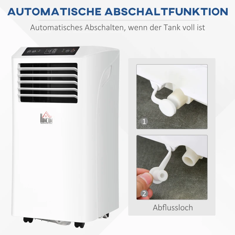 HOMCOM Mobiele airconditioning 3-in-1 airconditioner ontvochtiging 2,6 kW afstandsbediening ABS