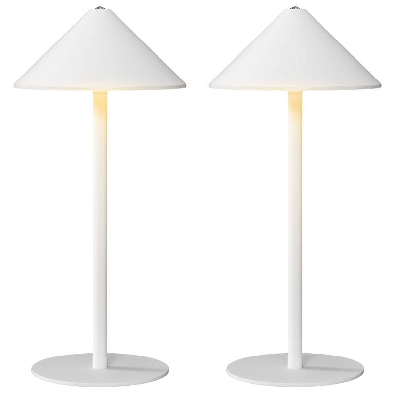 HOMCOM LED-Tafellamp met USB-Kabel, Touch-Schakelaar, Metaal, Oplaadbaar, Wit