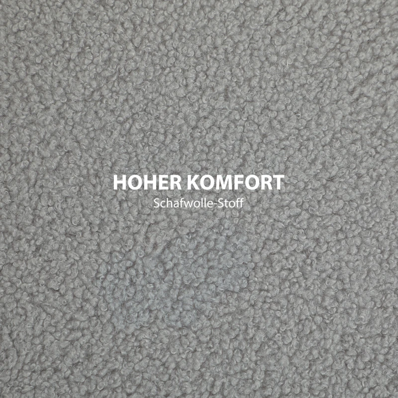 HOMCOM Kruk Gepolsterde Kruk, Teddyfleece, Verborgen Opbergruimte, Omkeerbaar Deksel, 56 cm x 56 cm x 42 cm, Grijs