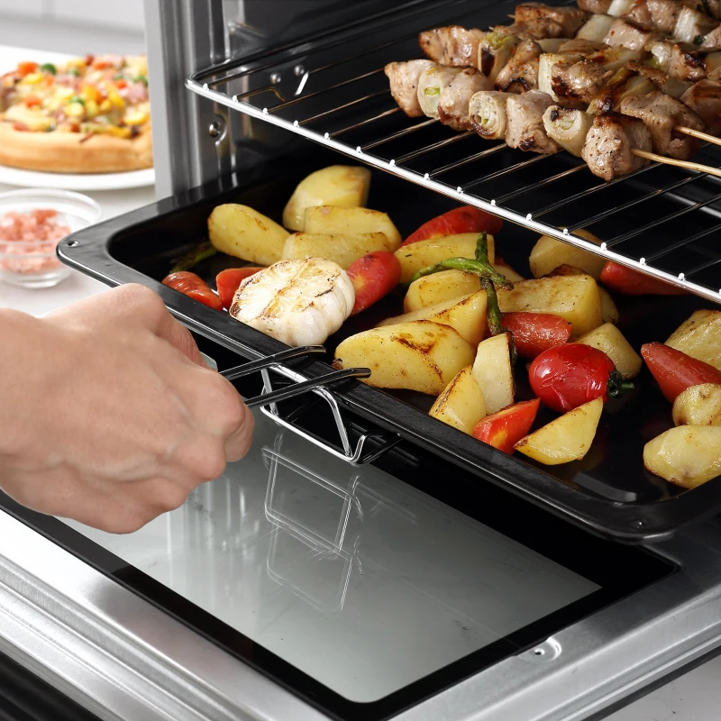 HOMCOM Mini Cuptor Electric 32L – Temperatură Reglabilă, Cronometru, 3 Moduri de Gătit