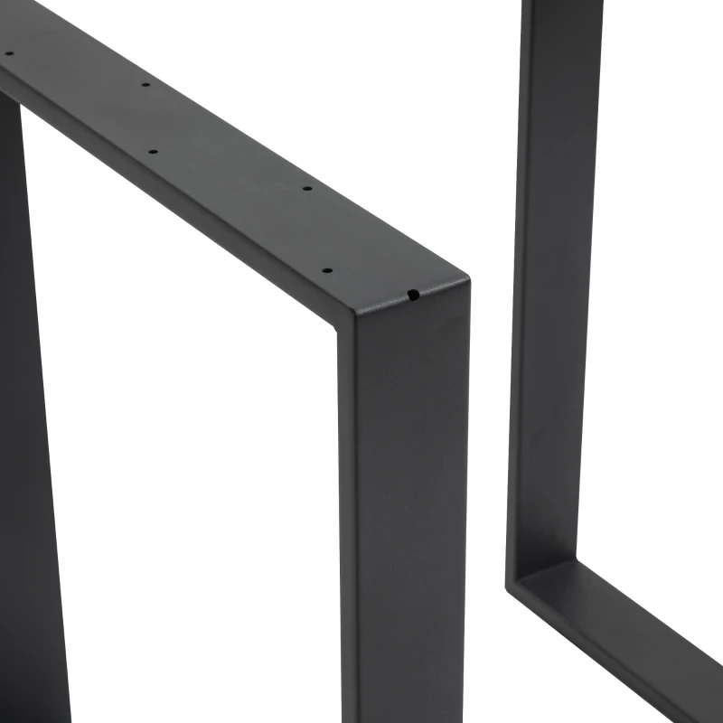 HOMCOM Tafelpootset, 2 stalen poten, 72 x 60 cm, voorgeboorde gaten, industrieel design, staal, zwart(m-9)