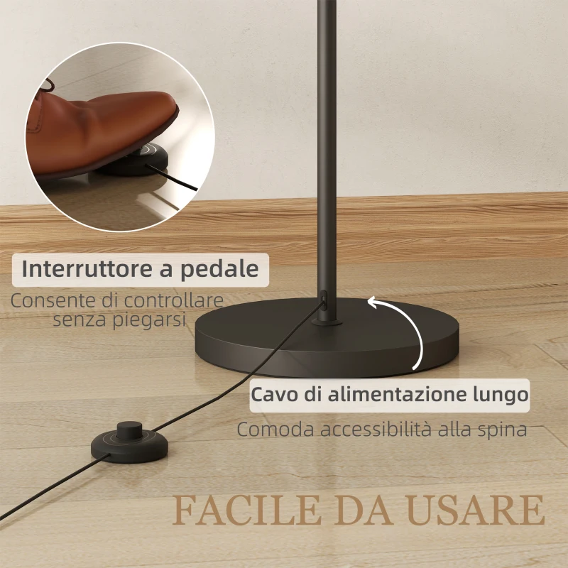 HOMCOM Lampada da Terra LED Regolabile con Telecomando, 11 Temperature e 11 Luminosità, Timer 1H, Girevole, Nero