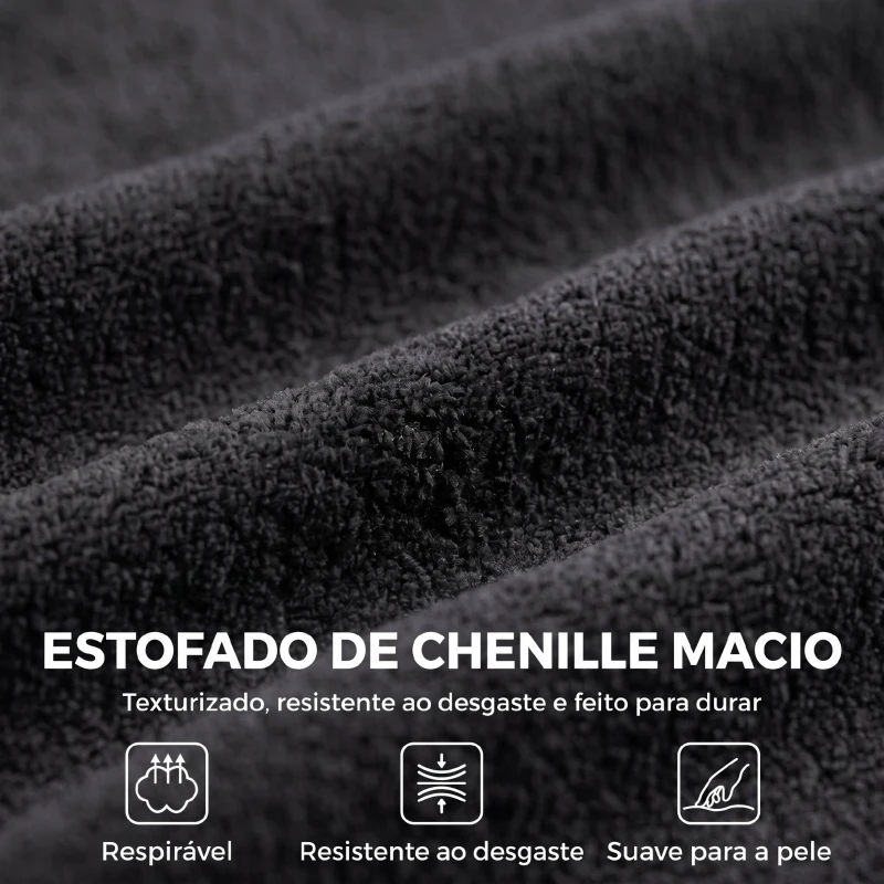 HOMCOM Sofá de 2 Lugares em Chenille com 2 Almofadas Assento com Molas sem Montagem 171,5x91,5x83 cm Cinza Escuro