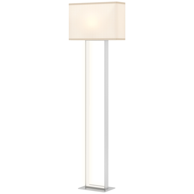 HOMCOM Moderne Vloerlamp, 3 Modi, Voetenschakelaar, Verstelbare Helderheid, Linnenlook, Wit