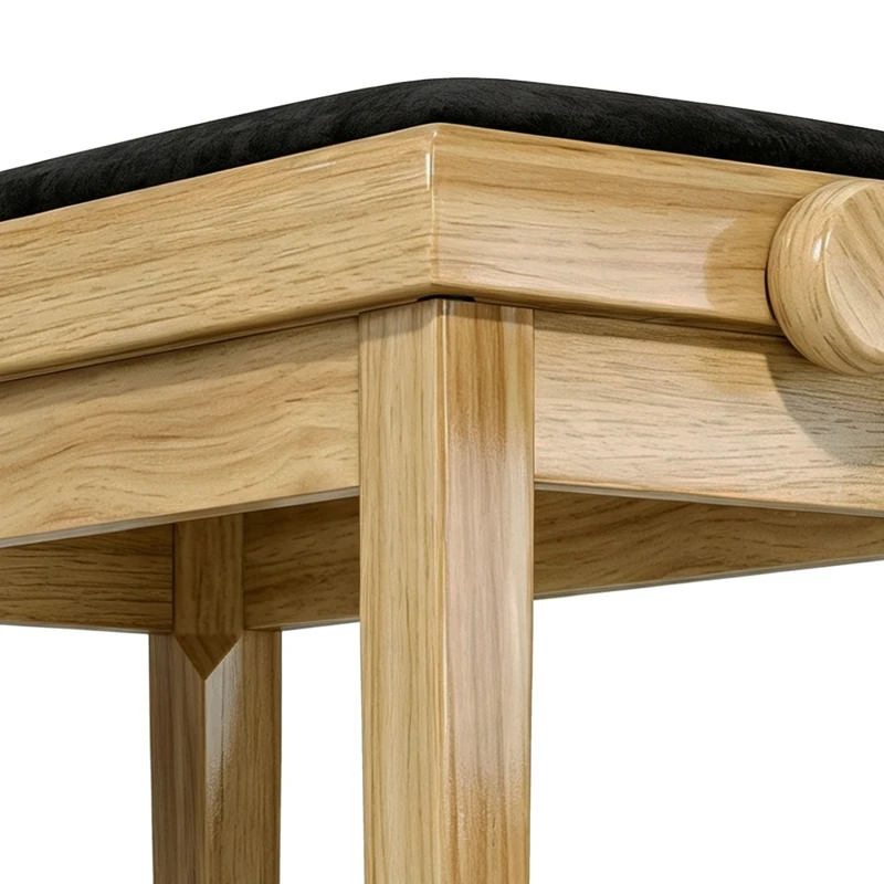 HOMCOM Panca per pianoforte regolabile 45-56 cm con seduta in velluto, legno
