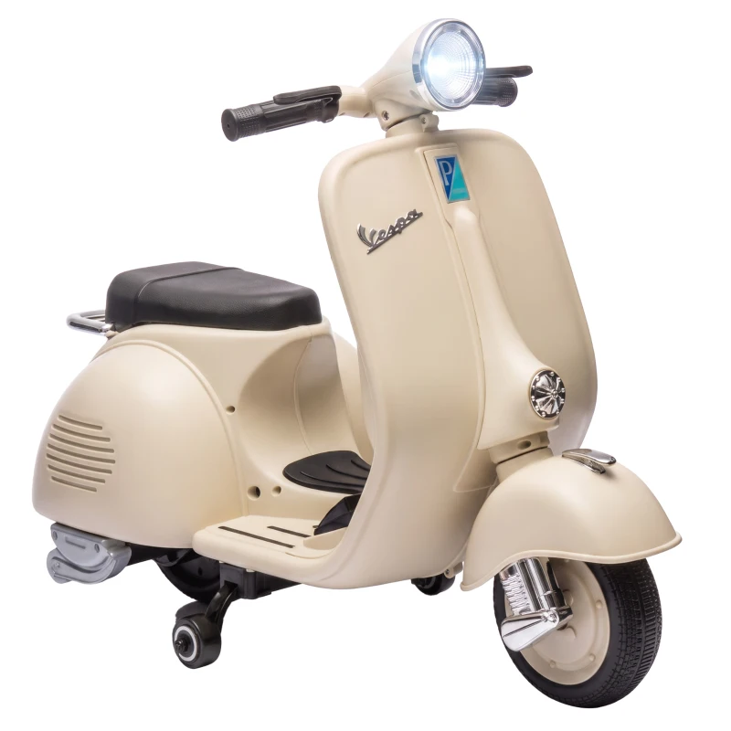 AIYAPLAY Elektryczny motocykl dziecięcy 6 V z kółkami bocznymi, akumulatorem litowym, miękkim startem, muzyką, USB, reflektorem i klaksonem