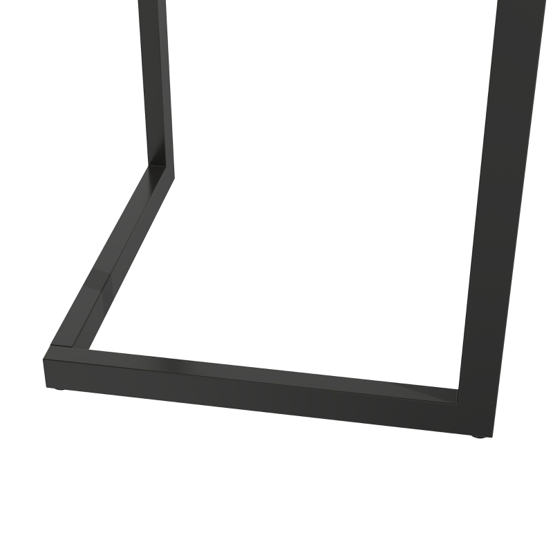 HOMCOM Mesa de Comedor para 2 Personas con Tablero Grueso Patas Metálicas Estilo Moderno 110x67x75,5 cm Roble