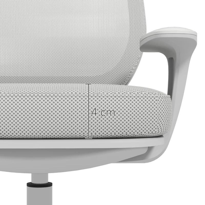 Vinsetto Bureaustoel, Ergonomische Bureaustoel met Draaifunctie, Verstelbaar 55 x 48 x 82,5-94,5 cm Grijs(m-8)